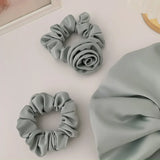 Daiiibabyyy Mint Green Large Intestine Hair Loop Ponytail Rose Elastic Hair Rope for Women Girl Headwear Korean Fashion Hair Tie Accessories