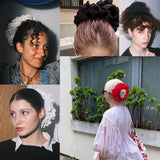 Daiiibabyyy  Large Elastic Hair Bands Rubber Bands Headwear 20cm Women Lace Scrunchies Ponytail Holders Tie Hair Hoop Large Plaid Scrunchy