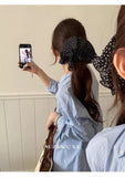 Daiiibabyyy  Chiffon Scrunchies For Women Elastic Hair Bands Ponytail Holders Tie Wave Point Hair Hoop Scrunchy Rubber Bands Women Hair Ring