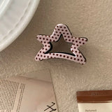 Daiiibabyyy  1pcCoffee colored star shaped clip, sweet and girlish heart, high ponytail hair clip, back of the head hair clip, hair accessory