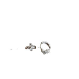 Daiiibabyyy  Light Luxury2 Designs Full CZ Cubic Zirconia Big Small Cross Stud Earrings for Women Silver Plated Copper Daily Jewelry
