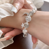 Daiiibabyyy  Crystal Bracelet with Inlaid Rhinestone Stars and Moon for Women and Men New Fashion Sparkle Dainty Jewelry Girl Gift