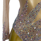 DAIIIBABYYY  -  Queen's Purple Glitter Jumpsuits Sparkle Bodycon Rompers Ladies Party Nightclub Show Short Shiny Diamonds Bodysuits Ziluolan