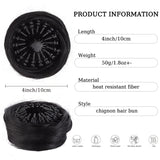 Daiiibabyyy  Synthetic Chignon Wig Hair Bun Extensions Retractable Bun Hairpiece Straight Donut Chignon Updo Hair for Women All Occasions Use