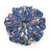 DAIIIBABYYY  -  Large Hair Band Elastic Chiffon Scrunchies Floral Print Malaysian Bunch Hair Tie Oversized Volumizing Malaysian Rubber Band