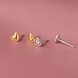 Daiiibabyyy New Trendy Simple S925 Moonlight Stone Heart Shaped Stud Earrings Smooth Delicate Zircon Love Drop Earrings For Girl Gift