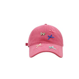 Daiiibabyyy  Women's Baseball Caps New Korean Bow Dopamine Sweet Cute Simple Fashionable Versatile Visors Vacation Sun Shading Caps For Girl