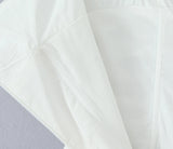 Daiiibabyyy  Sexy White Slash Collar Backless Midi Long Strapless Dress Women Pleated Folded Low Waist Pleated Ruched Hem Swing Party Robe