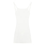 DAIIIBABYYY  -  Sweet Hot Girl White Knitted Strap Dress for Women's Summer Vacation Style Sexy Chic Hip Wrap Short Dress Fashion Female Clothes