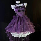 DAIIIBABYYY  -  Japan Gothic Lolita Jsk Mini Dress Women Kawaii Ruffles Bow Suspender Princess Dresses Girl Sweet Fairy Party Trailing Dress