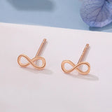 Daiiibabyyy 100% 925  Sterling silver Stud Earring for Women Girl Gift Innocent 8 Number Endless Jewelry Dropship