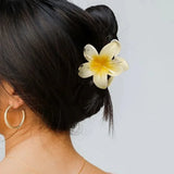 Daiiibabyyy Gradient 8cm Large Flower Acrylic Hair Clip for Women Sweet Hairpins Hair Claws Crab Clamp Barrettes Hawaiian Hair Accessories