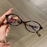Daiiibabyyy  Oval Small Frame Retro Female Korean Plain Glasses Anti-blue Light Eyeglasses Eye Protection Ladies Optical Spectacle Eyeglass