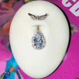 Daiiibabyyy  Y2K Jewelry Shiny Crystal Heart Wings Navel Ring Sexy Cool Accessory Geometric Fashion Navel Rings Body Piercing