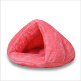 DAIIIBABYYY  -  Cat and Dog Triangle Pet Nest Winter Thickened and Warm Pet Mat Mongolian Yurt Fury Half Closed Sleeping Bag Pet Rest Supplies