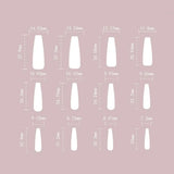 Daiiibabyyy  24pcs Manicure Long Almond False Nails Stiletto Stained Love Flame Fake Nials Detachable Ballerina French Nail Tips Women