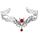 Daiiibabyyy  Fashion Vintage King Round Elves Crown Elegant Baroque Princess Diadems Leaf Leaves Punk Alloy Rhinestone Headdress Bridal Party