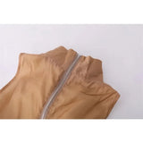DAIIIBABYYY  -  Brown Women Camis Lapel Pleated Lace Vests Solid Retro Applique Sleeveless Fold Korean Fashion Vest Chic Summer Female Tops