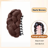 Daiiibabyyy  New Synthetic Hair Bun Claw Clip Fluffy Brown Wig Hair Clip Natural Black Hairpiece Hair Accessories