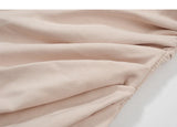 Daiiibabyyy  French Vintage Women Beige Elegant Square Neck Fishtail Evening Party Dresses Autumn Long Sleeve Vacation Pleated Wrap Hip Dress