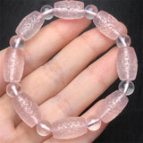 DAIIIBABYYY  -  Rose Quartz Mosaic Bead Bracelet Jewelry For Woman Man Healing Wealth Beads Crystal Gift 1pcs