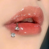 DAIIIBABYYY  -  2PCS CZ Lip Piercing Stainless Steel Lip Ring Internal Thread Zirconia Septum Piercing  Body Jewelry Helix Piercing