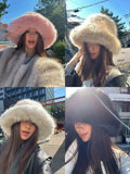Daiiibabyyy  Winter New Imitation Fox Fur Fur Velvet Ladies Hat Ins Style Korean Fashion Luxury Fisherman Hat Outdoor Shopping Accessories