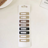 DAIIIBABYYY  -  8PC Khaki simple BB Hair Side Clips for Women Girls School Hairpin Accessory Headwear Ornament