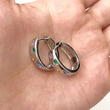 Daiiibabyyy  Sterling Silver Zircon Star Round Stud Earrings for Women Cute Fine Jewelry Minimalist Light Luxury Accessories
