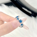 DAIIIBABYYY  -  2024 Gothic Unisex Star Ring Set Punk Grunge Cross Star Woman Man Jewelry Hip Hop Party Street Ring Accessories New Gift