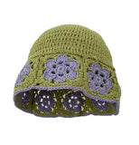 Daiiibabyyy  Crochet Floral Panama Fisherman Bucket Hat Women's Spring Summer Sun Protection Outdoor Travel Breathable Foldable