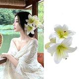 DAIIIBABYYY  -  Sweety Bohemia Hair Claw For Women Rhinestones Butterfly Flower Tassel Shark Gripper Summer Fairy Gauze Flower Hair Clip Hairpin