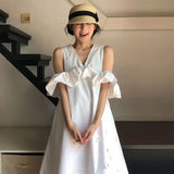 Daiiibabyyy  Women‘s Straw Dome Hat with Bow Wide Brim for Sun Protection Lightweight Breathable Summer Visor for Outdoor Beach Vacations