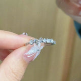 Daiiibabyyy  Fashion Bowknot Zircon Rings for Women Girls Luxury Geometric Metal Open Rings Y2K 2000S Good Friend Jewelry Gifts Accessories