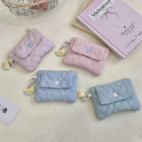 DAIIIBABYYY  -  New Stripe Coin Purse Small Fresh Canvas Coin Wallet Lipstick Earphone Money Storage Bag Cartoon Keychain Zipper Coin Purse