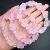 DAIIIBABYYY  -  11MM Natural Rose Quartz Pixiu Bracelet For Women Men Love Gift Crystal Beads Strands Jewelry Gift 1PCS