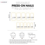 Daiiibabyyy  24pcs French Style Smudging False Nails Mid-length Square Shaped Fake Nail Full Cover Sweet Cool Wearable Press On Nail For Girl
