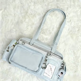 Daiiibabyyy  Sweet One Shoulder Tote Ita Bag Women's Fashionable Versatile Y2k Multi Style Large Capacity Transparent Outer Bag Crossbody Bag