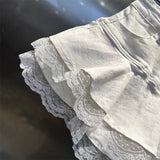 DAIIIBABYYY  -  Y2K Denim Mini Skirt Women Kawaii Lace Patchwork White Ball Gown Jeans Skirts Summer Gyaru Gothic Korean Black Faldas New