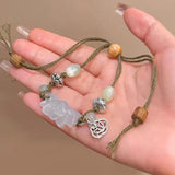 DAIIIBABYYY  -  Chinese Style Exquisite Carving Lotus Beads Bracelet for Woman Jewelry Gift Design Adjustable Bracelet Elegant Hand Accessories