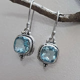 Daiiibabyyy  1 Pair of Elegant Retro Earrings Set with Blue Synthetic Zirconia, Suitable for Daily and Party Wear, Versatile Throughout