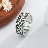 DAIIIBABYYY  -  New Arrival Trendy Flower Design Thai Silver Female Ring Jewelry For Women Christmas Gifts No Fade