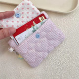 DAIIIBABYYY  -  New Stripe Coin Purse Small Fresh Canvas Coin Wallet Lipstick Earphone Money Storage Bag Cartoon Keychain Zipper Coin Purse