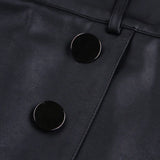 Daiiibabyyy  Spring and Autumn Korean  high waisted and hip hugging PU leather skirt, slimming and split half one-step mid length skirt