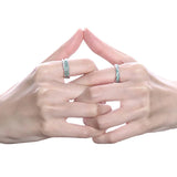 Daiiibabyyy  2Pcs/Pair Mint Green Matching Couple Friendship Lover Open Adjustable Rings Set Minimalist Engagement Wedding Rings Lovers Kit
