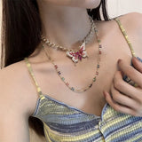 DAIIIBABYYY  -  Colorful Dopamine Double Butterfly Necklace