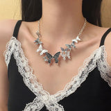 DAIIIBABYYY  -  Sweet Girly Heart Butterfly Oil Drop Necklace