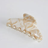 Daiiibabyyy  Vintage Beige Marbled Claw Clips Large Acetate Grab Clip Girls Nonslip Crab Hairpins Barrette Summer Hair Accessories for Women