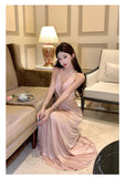 Daiiibabyyy  2026 Summer French Fashion Light Luxury Evening Gown Women V-neck Backless Sexy Sleeveless Satin Dress Chic Elegant Banquet Gown