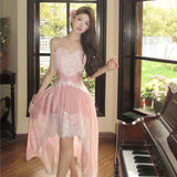 Daiiibabyyy  Summer Women Fairy Irregular Princess Dress Spaghetti Strap Lace Patchwork Party Dress Backless Feminine Hotsweet Girl's Dresses